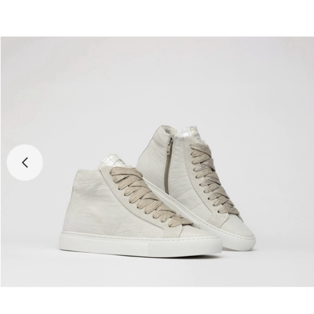 P448 Star White Zebra‎ Hightop Sneaker size EU 39 US 9 EUC - Picture 2 of 11